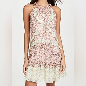 Rebecca Taylor Lucia Sleeveless Tiered Tie-neck Dress